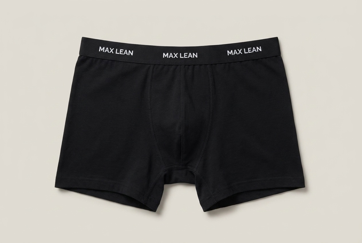 The Essential trunk in black — slim repeat-logo waistband
