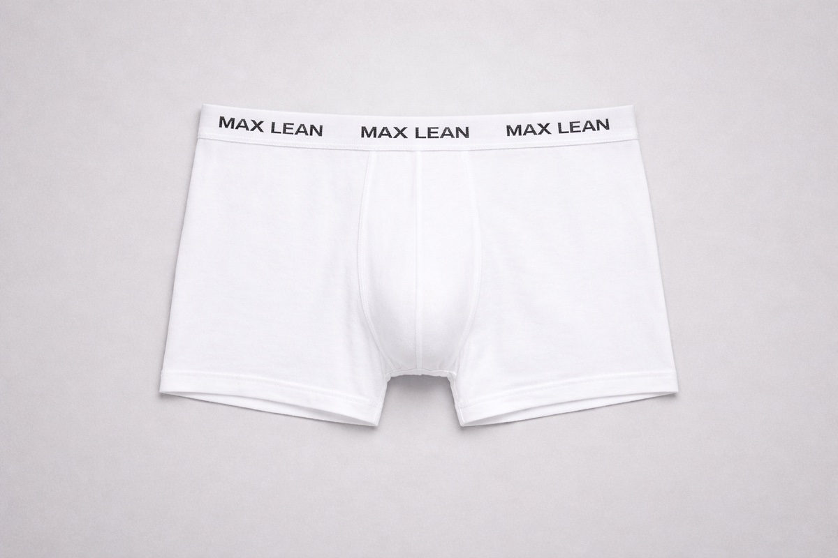 The Essential trunk in white — slim repeat-logo waistband