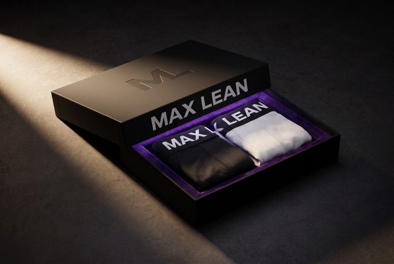 MAX LEAN gift box with one black and one white trunk